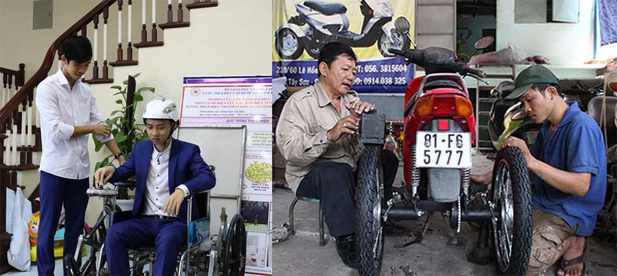 Sáng chế xe lăn cho người khuyết tật tại Việt Nam